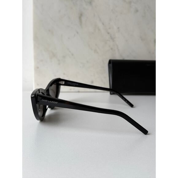 NEW Saint Laurent SL213 Black Lily Cat Eye Sunglasses - Picture 4 of 5